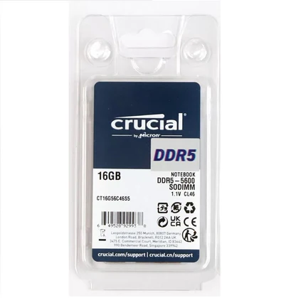MEMORIA 16GB DDR5 5600MHz CRUCIAL NOTEBOOK
